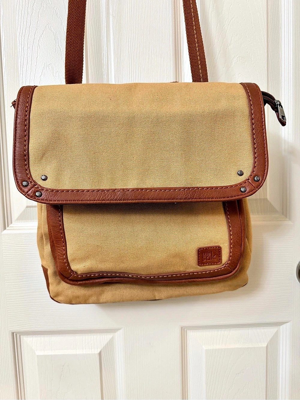 The Sak Tiburon Canvas Convertible Backpack Crossbody Tan Brown